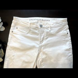 Articles of Society Distressed White Jeans
